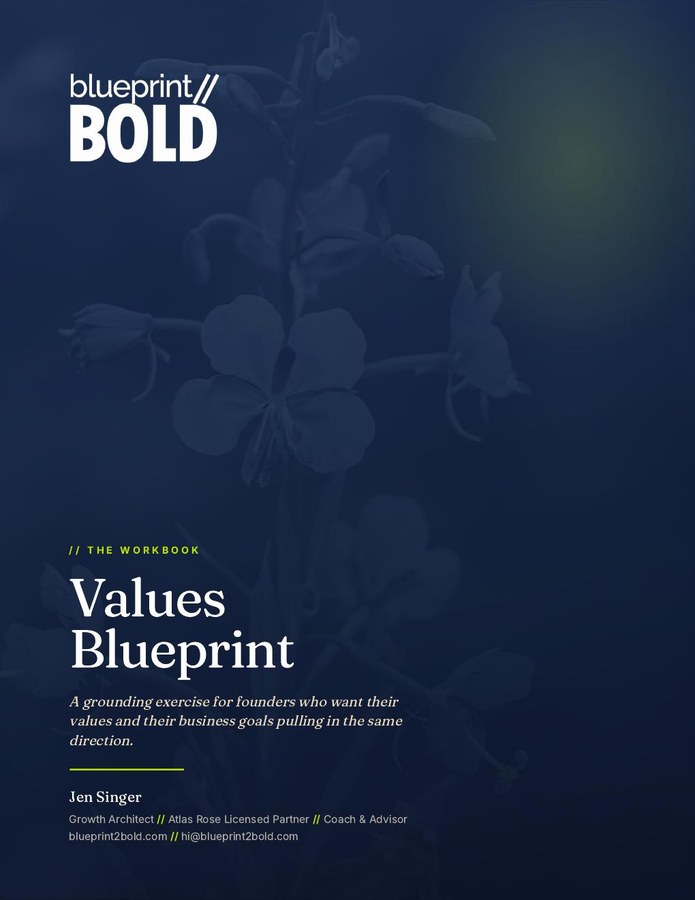 The Values Blueprint workbook cover